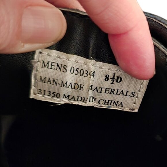 David Stone Vintage Black Croc Embossed Square Toe Lace Up Dress Shoe Sz 8.5D - Picture 10 of 10